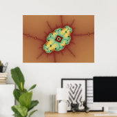 Square Brain - Fractal Poster (Thuiskantoor)