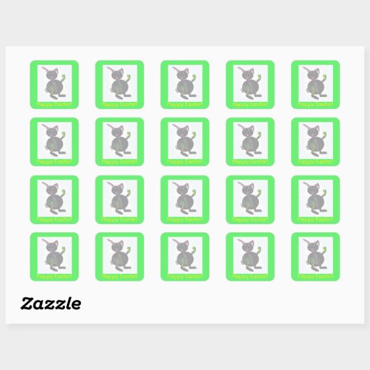 Square Bunny Easter Stickers (Feuille)