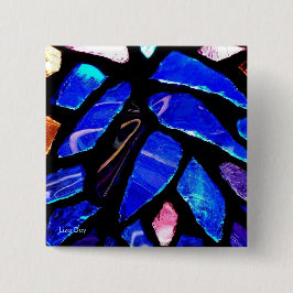 Square Button "Blue Glass"
