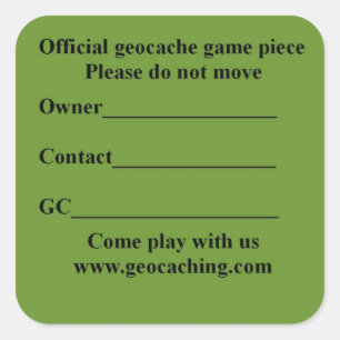 Square cache mogelijk vierkante sticker