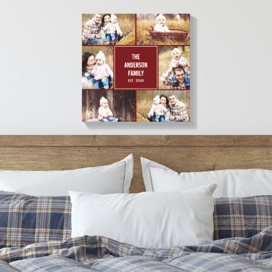 Square Collage Custom Photo Wrapped Canvas (Insitu (Slaapkamer))