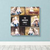 Square Collage Custom Photo Wrapped Canvas Afdruk (Insitu (Houten vloer))