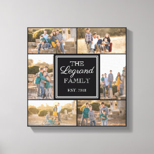 Square Collage Custom Photo Wrapped Canvas Afdruk