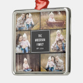 Square Collage Editable Color Photo Ornament (Links)