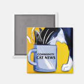 Square Community Cat Nieuws Magneet (Voorkant / Achterkant)