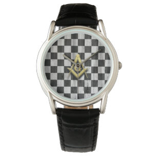 Square Compass en Checkers Horloge