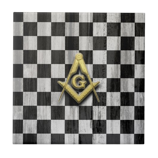 Square Compass en Checkers Tegeltje (Voorkant)