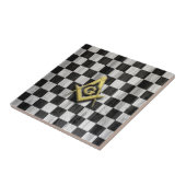 Square Compass en Checkers Tegeltje (Zijkant)