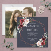 Square Copper Geometric Burgundy Blue Foto Kaart