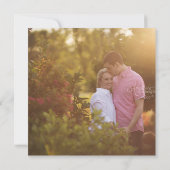 Square Copper Geometric Marble Pink Floral Foto Kaart (Achterkant)