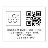 Square Custom Business Logo Qr-code & adres Rubberstempel (Afrduk)