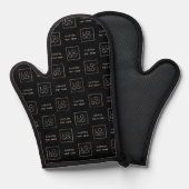 Square Custom Business Logo Text Black Achtergrond Ovenwant (Voorkant / Achterkant)