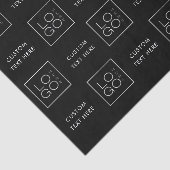 Square Custom Business Logo Text Black Achtergrond Tissuepapier (Detail)