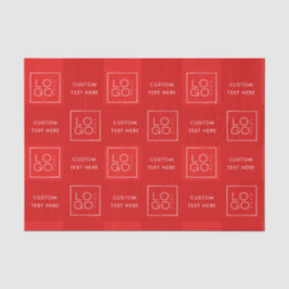 Square Custom Business Logo Valentijnsdag Red Tissuepapier
