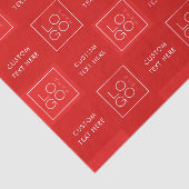 Square Custom Business Logo Valentijnsdag Red Tissuepapier (Detail)