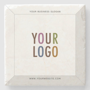 Square Custom Marble Onderzetter Company Logo Bran