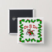 Square Dance Christmas Button (Voorkant /achterkant)