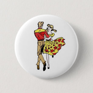Square Dance Couple Ronde Button 5,7 Cm