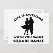 Square Dance Design Briefkaart (Voorkant / Achterkant)