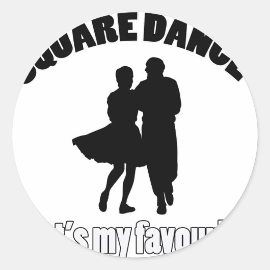 Square Dance design Ronde Sticker (Voorkant)