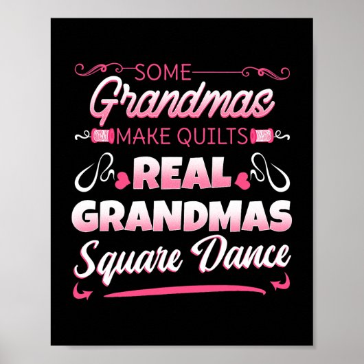Square Dance Four Couples Folk Dancer Grandma Gran Poster (Voorkant)