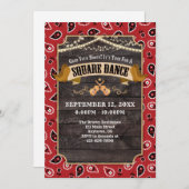 Square Dance Invitation Kaart (Voorkant / Achterkant)
