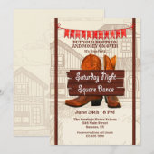 Square Dance Invitation Kaart (Voorkant / Achterkant)
