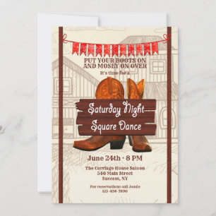 Square Dance Invitation Kaart