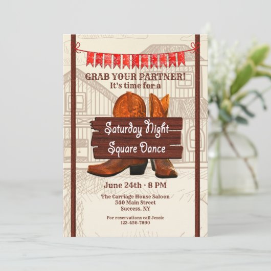 Square Dance Kaart (Staand voorkant)