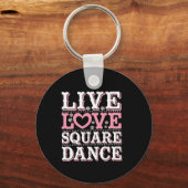 Square Dance Love Square Dancing Square Dance Gift Sleutelhanger (Voorkant)