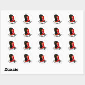 Square Dancing Boots Ronde Sticker (Vel)