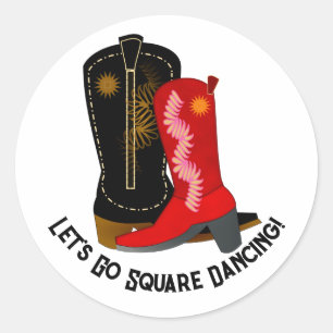 Square Dancing Boots Ronde Sticker