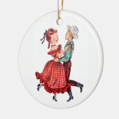 Square Dancing Keramisch Ornament (Links)