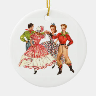 Square Dancing Keramisch Ornament