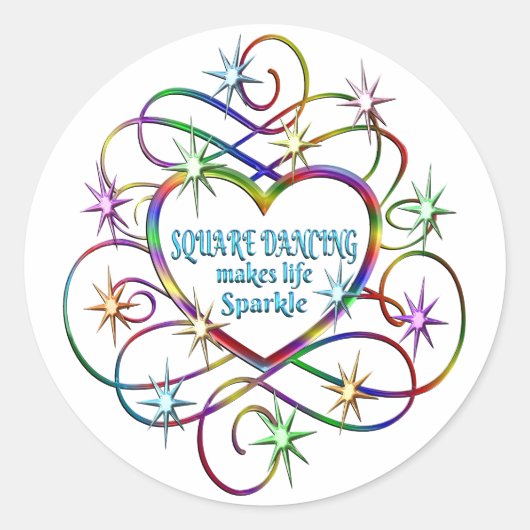 Square Dancing maakt Life Sparkle Ronde Sticker (Voorkant)
