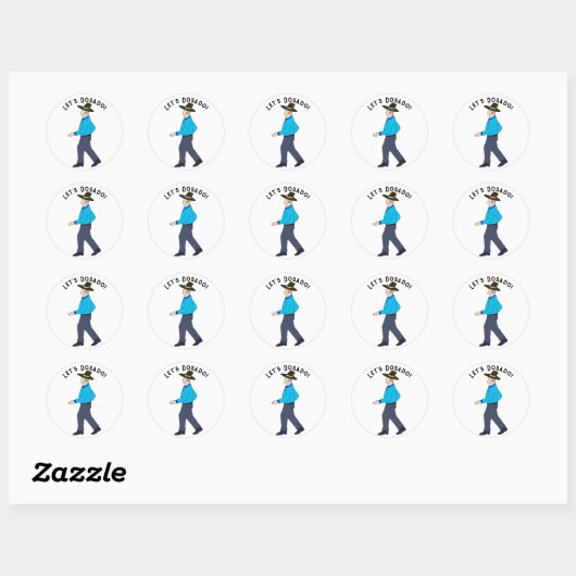 Square Dancing Man Ronde Sticker (Vel)