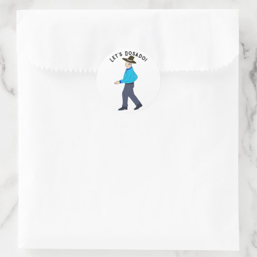 Square Dancing Man Ronde Sticker (Tas)