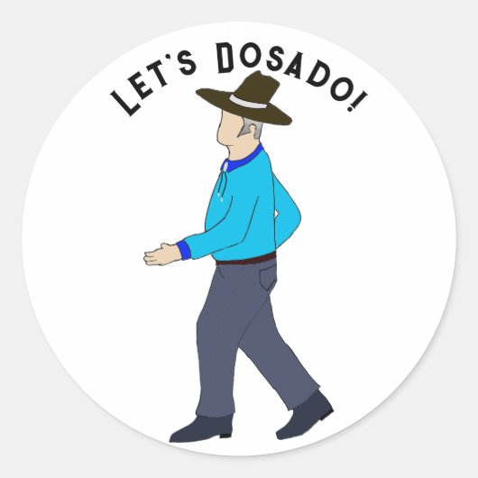 Square Dancing Man Ronde Sticker (Voorkant)