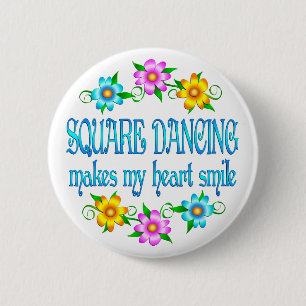 Square Dancing Smile Ronde Button 5,7 Cm