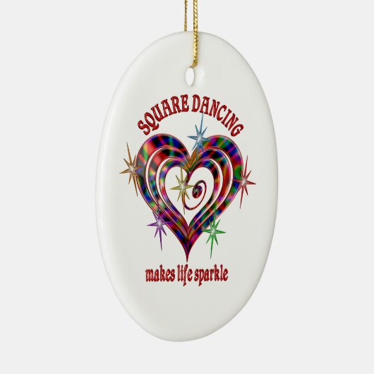 Square Dancing Sparkles Keramisch Ornament (Rechts)