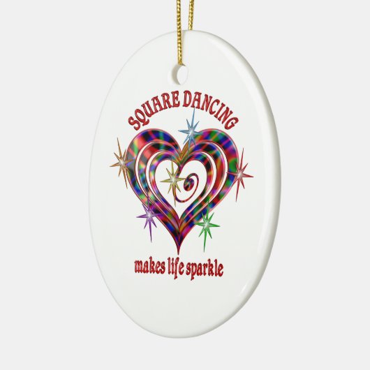 Square Dancing Sparkles Keramisch Ornament (Links)