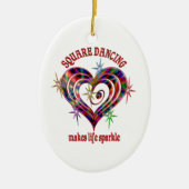 Square Dancing Sparkles Keramisch Ornament (Voorkant)