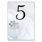 Square Diamond Ring and Pillar Crystal Wedding Kaart (Achterkant)