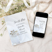 Square Diamond Ring Crystal Wedding Save the Date