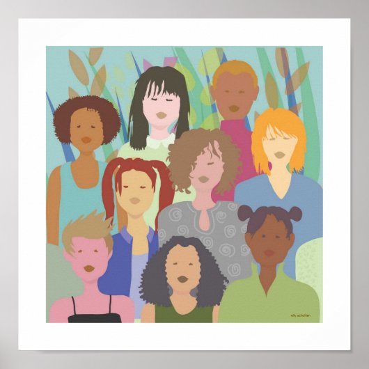 square diversity women poster (Voorkant)