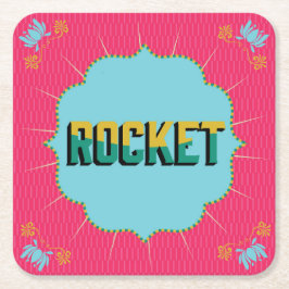 Square Diwali-Onderzetters Vierkante Kartonnen Onderzetter