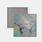 Square Dog Magnet Magneet (Voorkant / Achterkant)