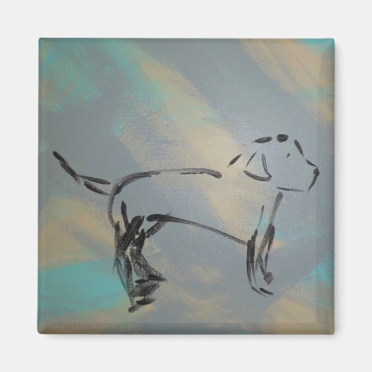 Square Dog Magnet Magneet (Voorkant)