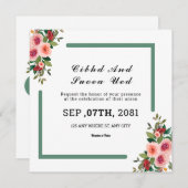 Square Double Sided Wedding Kaart (Voorkant / Achterkant)