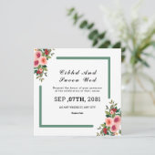 Square Double Sided Wedding Kaart (Staand voorkant)